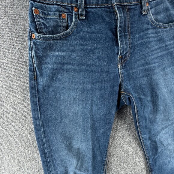 Levis 502 Premium Blue Denim Jeans Leather Patch Cotton Blend ACTL 31X30.5 - Picture 2 of 16